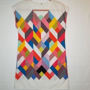 Hanya Gedio Geometric Design Dress Multicolor Sz L